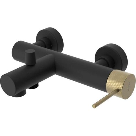 Sapho Ultrasan - Grifo monomando para bañera, negro mate/oro mate UT010VBG (1/5)