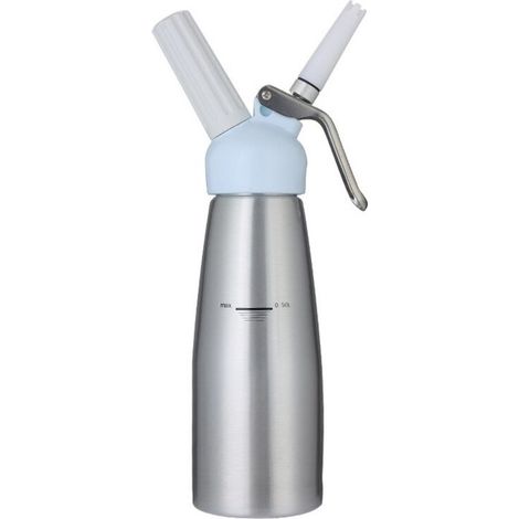 Siphon à chantilly professionnel en aluminium 500 ml étanche avec 3 douilles acier inoxydable – idéal pâtisserie & desserts