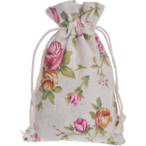 Lot De 50 Sachets De Toile De Jute En Lin, Petits Sacs En Tissu Sachet Coton 10 X 14Cm Sac Toile De Jute Pochette Tissu Cordon Sac (1/3)