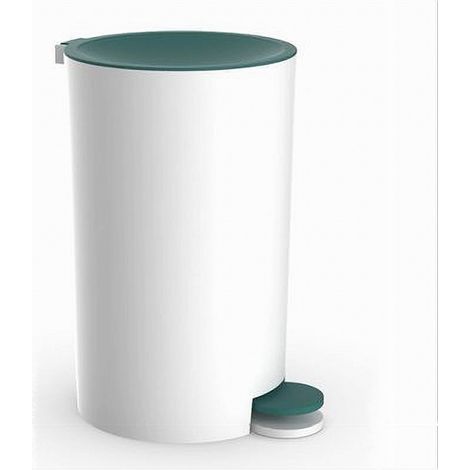 Cestino Pattumiera A Pedale Arredo Bagno Bianco Verde Plastica Accessorio 69975 (1/2)