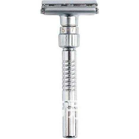 Rasoir De Sécurité - Double Tranchant - Acier Inoxydable - Pour Visage Corps Aisselles - 1 Pièce + 5 Lames (1/5)
