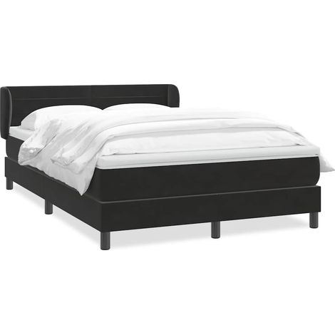 Maison Exclusive - Giroletto a Molle con Materasso Nero 160x210 cm in Velluto