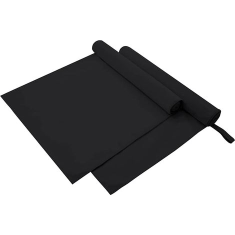 Sporthandtücher 2 pcs Schwarz 180 x 90 cm