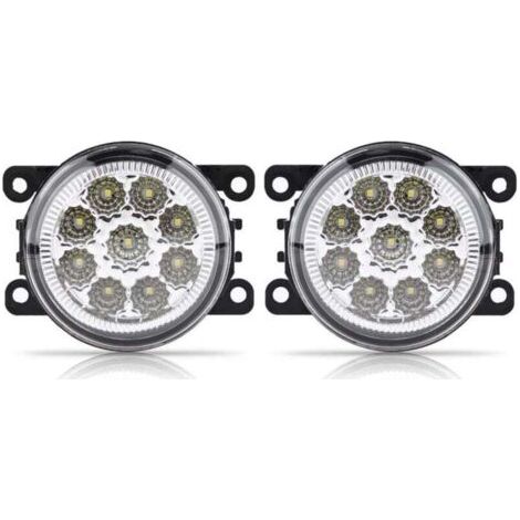 Fog Light Ranger,Fog Light Ranger, Feux Diurnes Rond,Fendinebbia+Smart+450,Feux De Jour Led Fiat Drl Voiture Antibrouillard,Antibrouillard,9 Led Voiture Avant Rond Antibrouillard Drl Feux De (1/4)