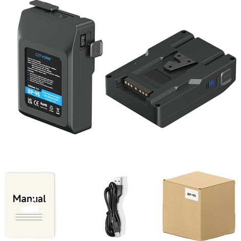 Batería con montura V, capacidad de 15000 mAh, compatible con carga rápida, batería BP 95 (1/2)