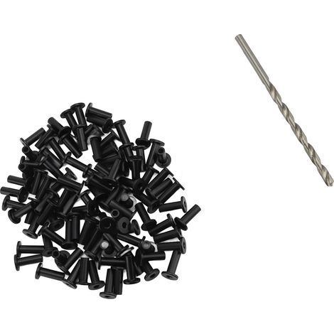 Manchons de protection en acier inoxydable T316, pour garde-corps de câble métallique de 1/8 pouces, protection de corde noire avec foret (1/2)