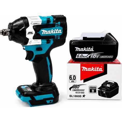 Makita DTW700 Boulonneuse à chocs 18 V 700 Nm Brushless + batterie 6,0 Ah (1/3)