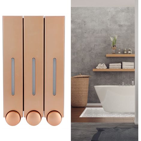 Elegante dispenser di shampoo da parete, ideale per l'ufficio o la casa (dorato) (1/5)