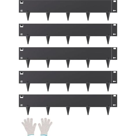 Bordure de Jardin en Acier, Lot de 5, Bordures Paysagères en Métal, 990 x 207 mm, Résistante à Rouille, Installation Simple, Bandes Pliables pour Séparateur de Chemin de Cour, Pelouse, Noir