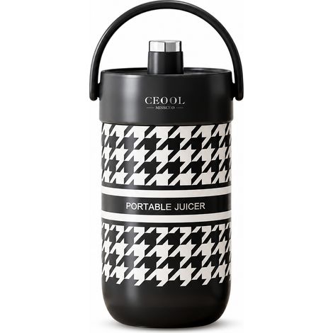 Blender Portable Électrique Rechargeable CEOOL ZK11, Broyeur de Glace, Noir et Blanc Pied-de-Poule (1/5)
