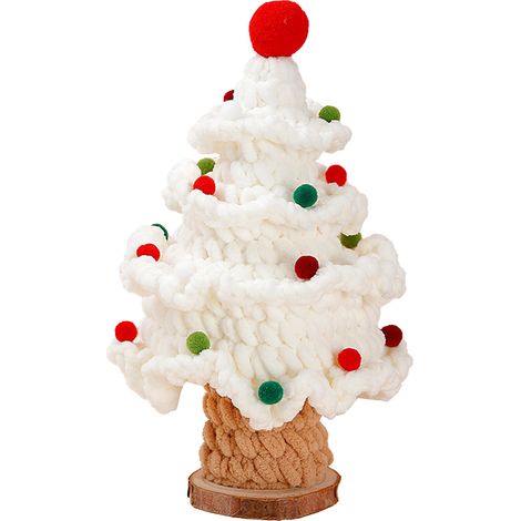 Handgestrickter Baum, bezaubernde handgewebte Dekoration für die Feiertage, vielseitige Dekoration für Wohn- und Schlafzimmer, weiß (1/5)