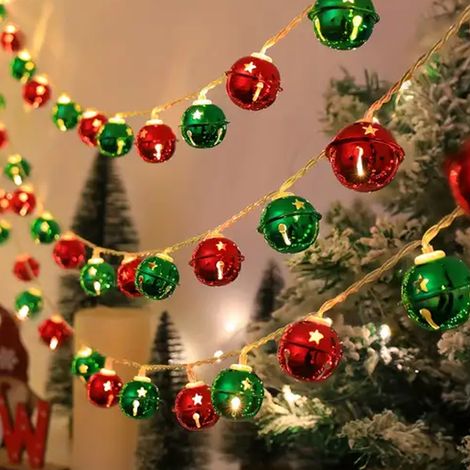Guirlande lumineuse LED de Noël de 1,5 m, clochettes, lumière chaude, pour les centres de table de Noël, de mariage et la décoration d'intérieur. (1/5)