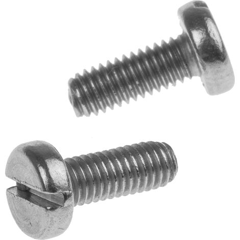 Vis à métaux RS PRO M3 à tête Cylindrique fendue en Acier Inoxydable, 8mm ( Prix pour Sachet de 100 ) (1/2)