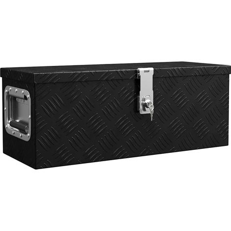 Boîte de rangement Noir 60x23,5x23 cm Aluminium