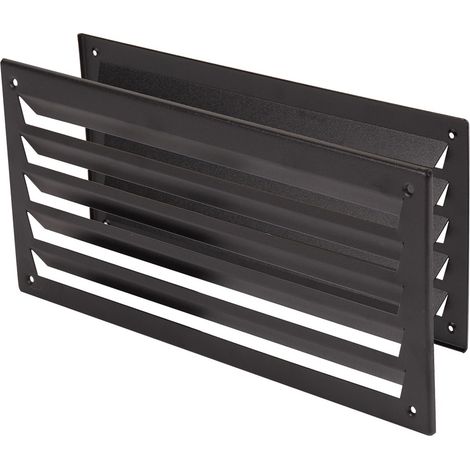 Belüftungsgitter Türlüftung Schwarz 333x157mm 1 Paar Lüftungsgitter pulverbeschichtet (1/3)