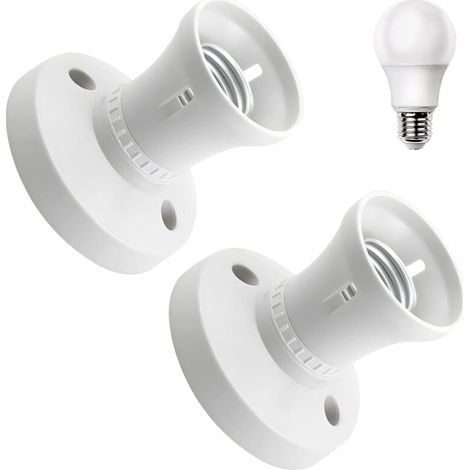 Lot de 2 supports de lampe E27 pour plafond et mur, douille durable pour la maison et les voyages, facile à installer