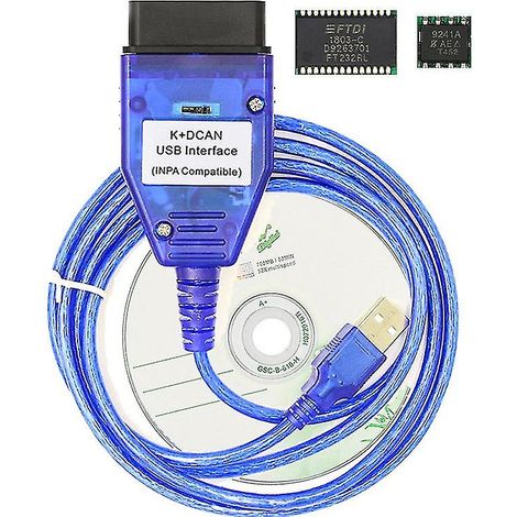 Pour puce K+Can FT232RL avec commutateur pour scanner, câble USB OBD2, interface de diagnostic OBD2. (1/5)