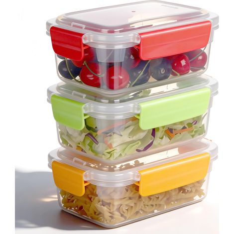 3 x 750ml Boîtes de Conservation Alimentaire Boites Alimentaires Hermétiques Boite Plastique Alimentaire Sans BPA Adaptés au Micro-ondes et au Congélateur (1/5)