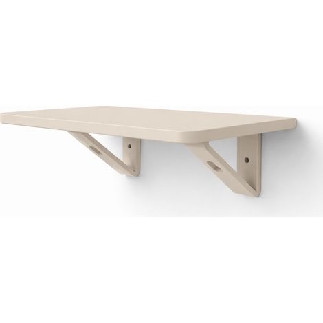 Mini estante organizador de pared color beige para pequeños objetos decorativos.