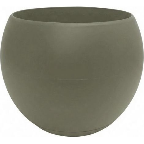 Coupe LUNE avec soucoupe clipsée - Dim. 24 x 24 x 18 cm - Volume 6,5 L - Kaki - EDA