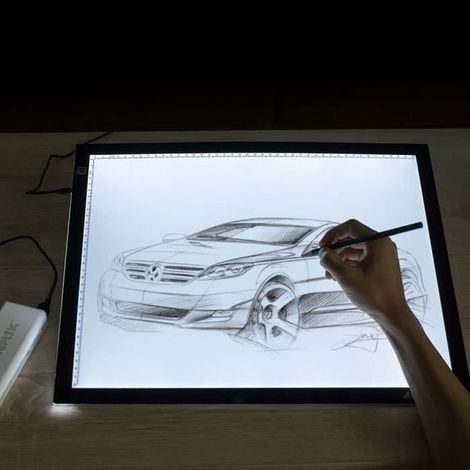 47 x 34,5 x 0,5 cm großes A3-LED-Leuchtpad, Helligkeit einstellbar, A3-Zeichen- und Kopierlicht (1/4)