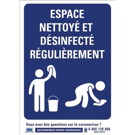 PROVOST - Panneau d'obligation de nettoyage PVC - Lot de 5 (Format A4)