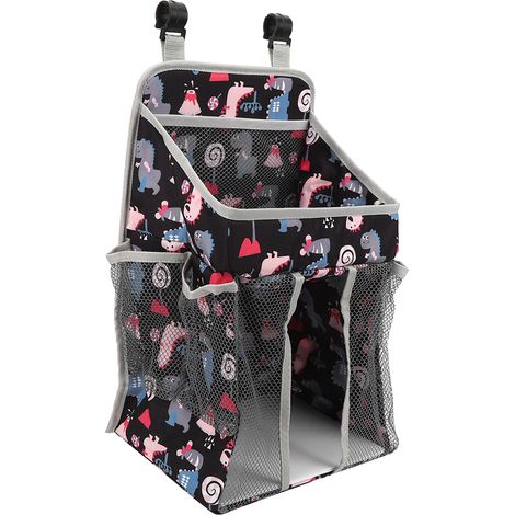 Sac de rangement suspendu pour lit bébé, grande capacité, noir, 43 x 25 cm (1/5)