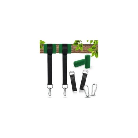 Sangle De Suspension Pour Balançoire - 1 5 M - Charge Maximale 1000 Kg - Pour Arbre Jardin Terrasse - Kit Double Sangle Avec Mousqueton