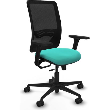 Chaise de bureau piqueras y crespo Zulema noir turquoise accoudoirs réglables (1/2)