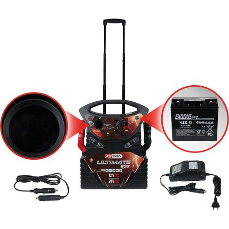 KS Tools 12 V + 24 V Batterie-Booster, mobiles Starthilfegerät 2340 A