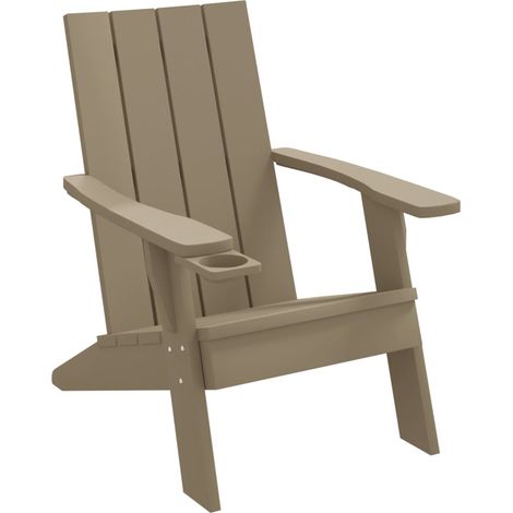 Chaise de jardin Adirondack marron clair 75x88,5x89,5 PP (1/5)