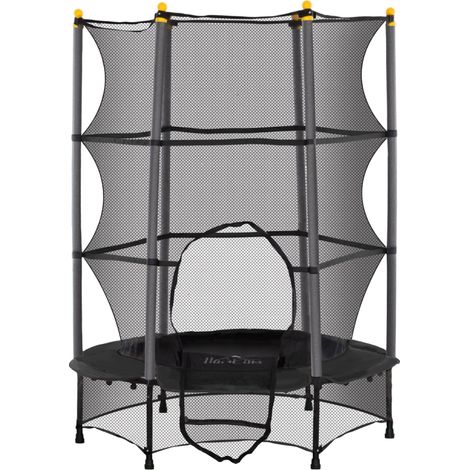 Trampoline enfant Ø 140 cm filet sécurité acier plastique charge max 50 kg noir