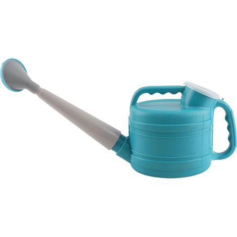 Regadera de plástico PE, gran capacidad, boca ancha, 2,5 L, azul. (1/5)