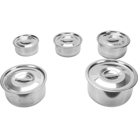 Lot de 5 casseroles à soupe en acier inoxydable polyvalentes design épuré moderne set de cuisson pour maison (1/5)