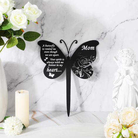 Piquets commémoratifs pour la tombe de maman, décorations funéraires pour cimetière, décoration de jardin pour funérailles en extérieur (1/5)