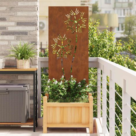 vidaXL Écran de confidentialité de jardin Fretwork Rouillé 50 x 140 cm (1/5)