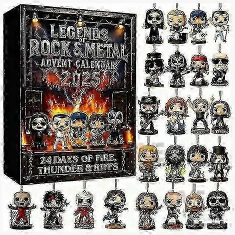 2026 Calendrier de l'Avent LEGENDS ROCK METAL Calendrier de l'Avent Noël Décoration suspendue acrylique 2D Cadeau Le cadeau de Noël ultime pour LEGENDS ROCK METAL