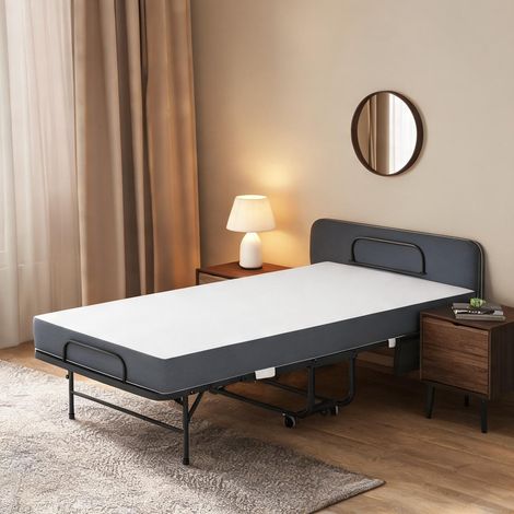 Matelas coloris noir en métal 190 x 78 x 33 cm (1/5)