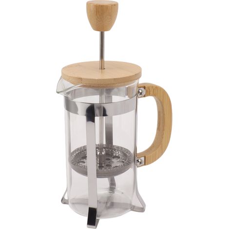350 ml Kaffeepresse aus dickwandigem Borosilikatglas, klassische isolierte französische Kaffeemaschine mit Holzgriff (1/5)