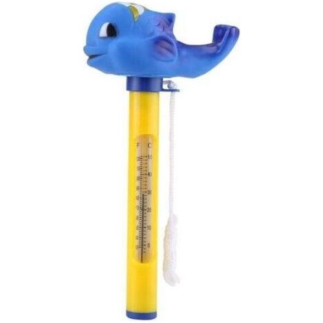Thermomètre flottant pour piscine, joli thermomètre en forme d'animal avec corde pour piscines intérieures et extérieures (baleine) (1/4)