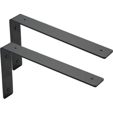 Lot de 2 Equerre Etagere Murale, Supports Pour étagères Lourdes Industrielles, Equerre Charge Lourde, Supports en L, 3 mm d'épaisseur avec Vis (30 cm) (1/5)