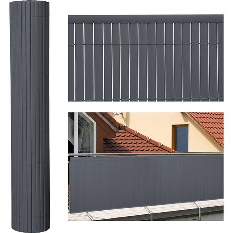 Wolketon Wolketon Canisse en PVC, Paravent de Jardin, Piscines, Palissade en PVC Résistant aux UV Gris 90 x 900cm