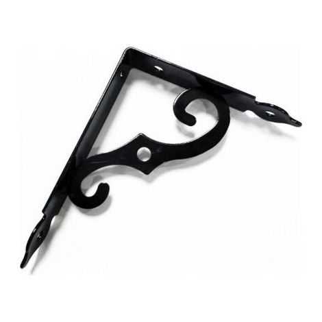 Equerre Etagere Murale 2 Pièces Support Tablette Murale 190 x 140 mm Equerre Metal Fer Forgé Noir Equerre Fixation pour Decoration Murale, Étagère Murale, Etagere Cuisine (1/4)