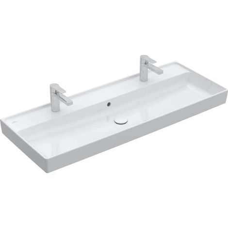 Villeroy & Boch Collaro - Lavabo da mobile 120x47 cm, con troppopieno, 2 fori per miscelatore, bianco alpino 4A33C401 (1/4)