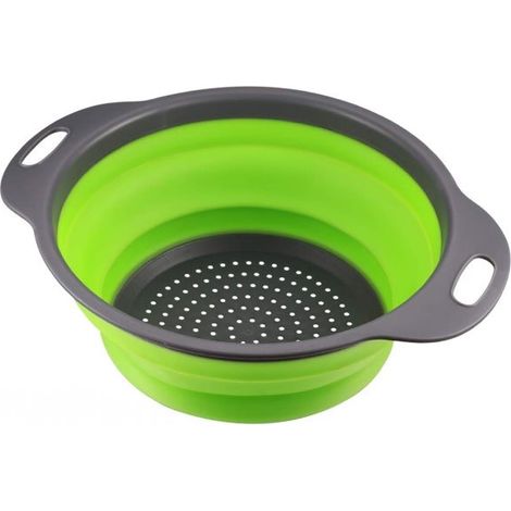 Passoire pliable en soie avec poignée alimentaire silicone à fruits et légumes (1/5)