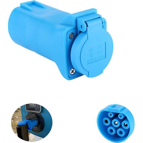 SJLERST Adaptateur de Charge pour véhicule électrique , Prise de Conversion de Puissance 10/16A 220V, Adaptateur de câble de Charge 3KW, Indispensable pour Le Camping en Plein air (1/5)
