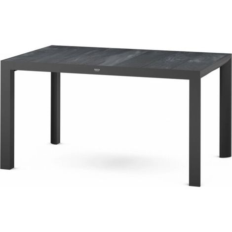 Siena Garden Silva Dining Tisch 140x90 cm – Aluminium (matt anthrazit) & Keramikplatte (wood grey) (1/5)