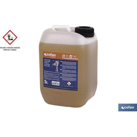 COFAN aceite de corte (taladrina) 5 l , Aceite de corte para cortar metales formulado con bases seleccionadas y añadidas de acción enfriante y lubricante. Producto universal para u