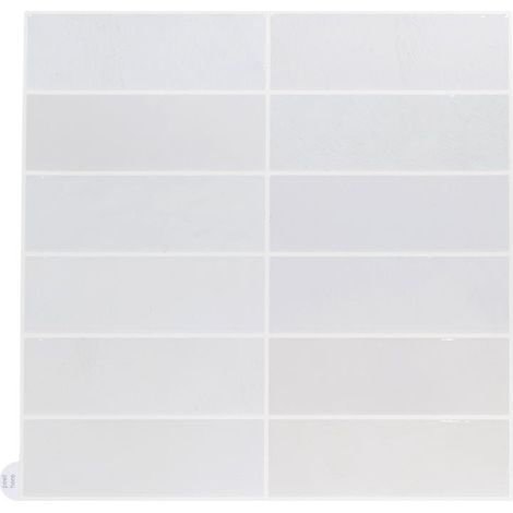 Lot de 4 Crédences Adhésives "Rectangle" 30cm Blanc (1/4)