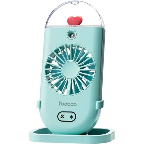 AMXCNOY Tragbarer USB-Ventilator, Tisch- und Schreibtischventilator mit Schüttelfunktion, kleiner, leiser Ventilator für den Innenbereich – Blau, Weiß, Rosa (1/4)